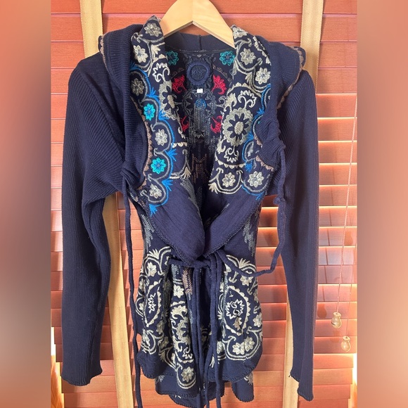 Johnny Was Biya Multicolor Patterned Knit Cardigan - Picture 1 of 7